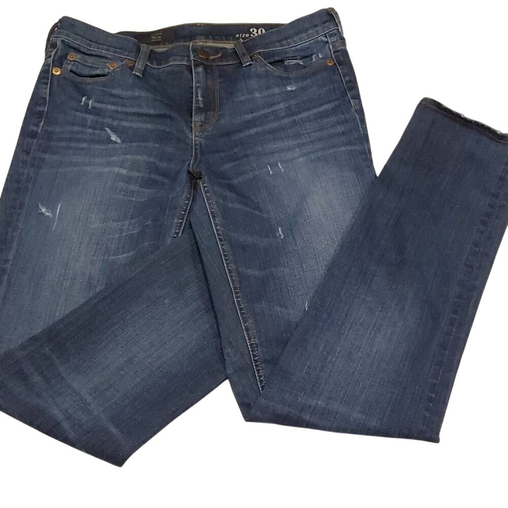 J‎ Crew Reid Jeans. Dark Wash. Distressed.  Size 30